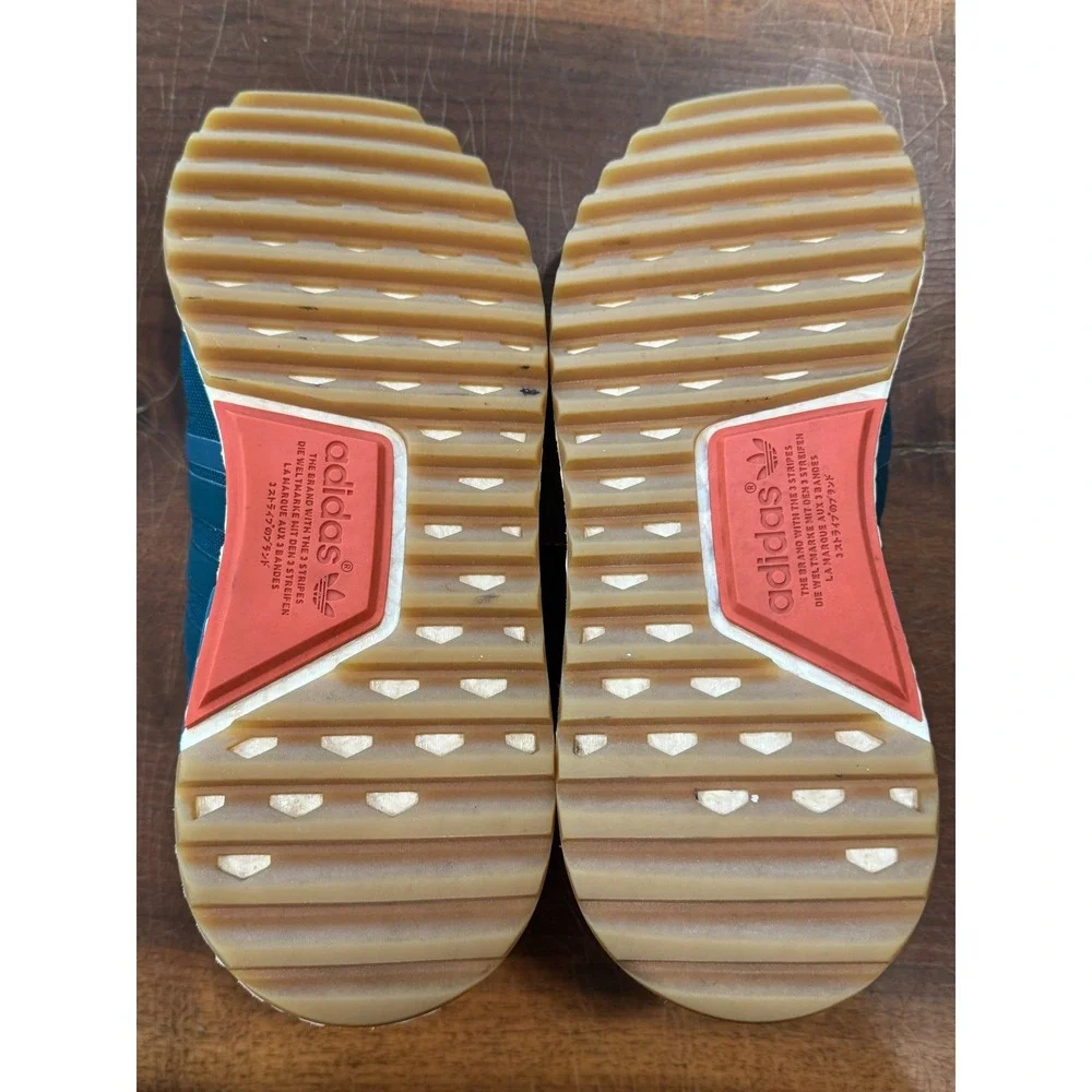 Adidas NMD R1 Trail Boost Shoes Teal Orange Men's US 8.5 Gum‎ Sole